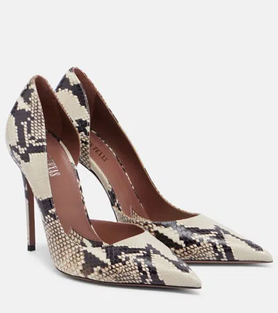 Paris Texas Vera Snake-effect Leather Pumps In Animal Print