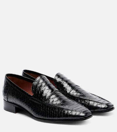 Paris Texas Vincent Croc-effect Leather Loafers In Black