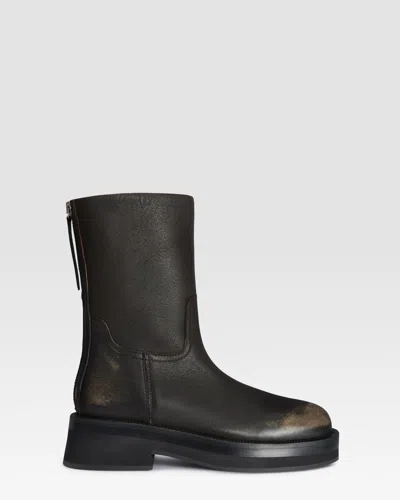 Paris Texas Vintage-effect Brushed Leather Ankle Boot In Black