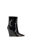 Paris Texas Wedge Heel Boots In Black