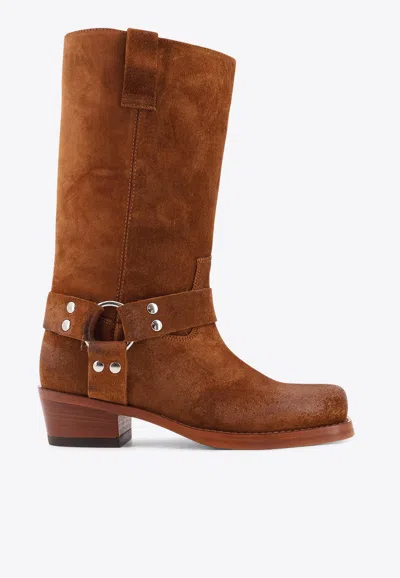 PARIS TEXAS WAXED SUEDE BOOTS