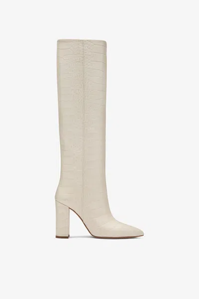 Paris Texas White Croc-effect Leather Boots