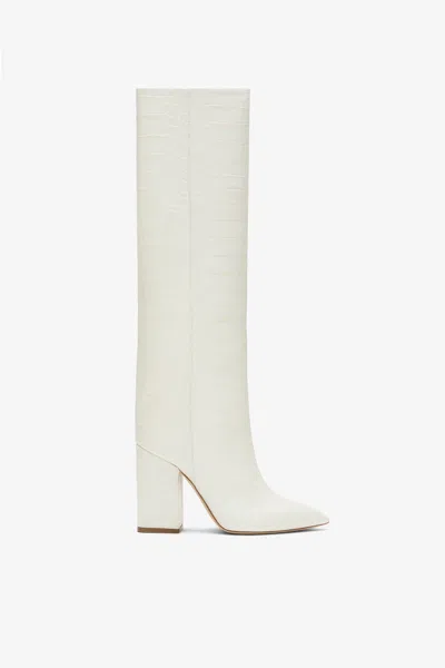 Paris Texas White Croc-effect Leather Boots