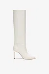 Paris Texas White Croc-effect Leather Heel 85 Boots In White