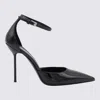 Paris Texas Arrow Toe Heeled Shoes With Delicate Ankle Strap In Black
