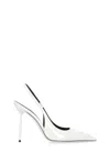 Paris Texas Lidia 120 Patent Leather Slingback Pumps In White