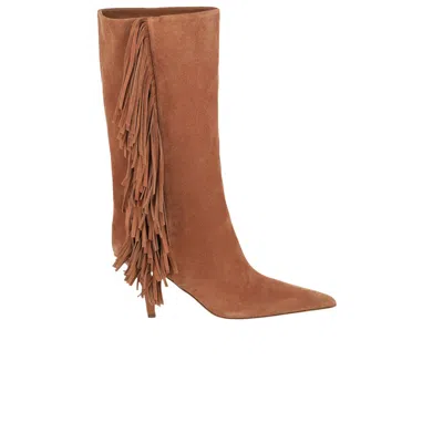 Pre-owned Paris Texas Wmns Jessie Mid Calf Suede Boot 'terracotta' | Tan | Women's Size 6.5 In Brown
