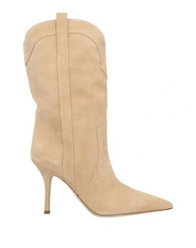 Paris Texas Woman Ankle Boots Beige Size 11 Leather