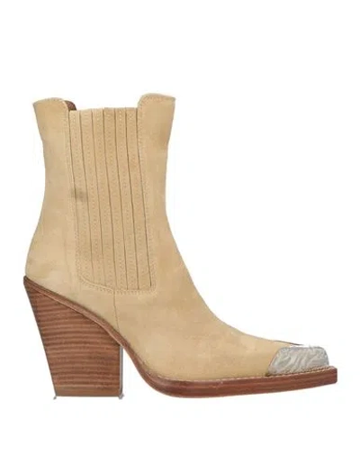 Paris Texas Woman Ankle Boots Beige Size 5.5 Leather In Sand