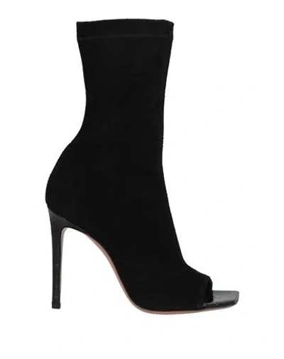 PARIS TEXAS PARIS TEXAS WOMAN ANKLE BOOTS BLACK SIZE 7 CALFSKIN
