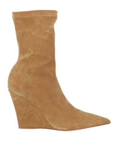 Paris Texas Woman Ankle Boots Camel Size 10 Leather In Beige