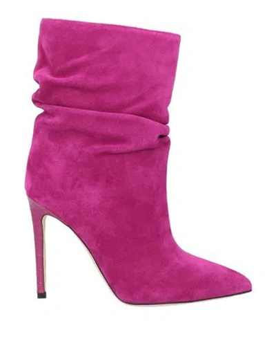 Paris Texas Woman Ankle Boots Fuchsia Size 7 Leather In Pink