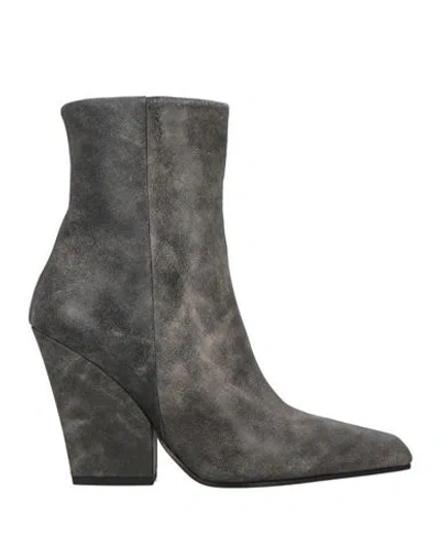 Paris Texas Woman Ankle Boots Grey Size 7.5 Leather In Brown