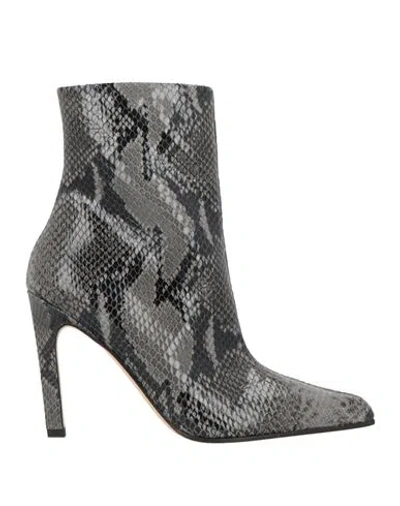 Paris Texas Woman Ankle Boots Grey Size 8 Leather In Gray