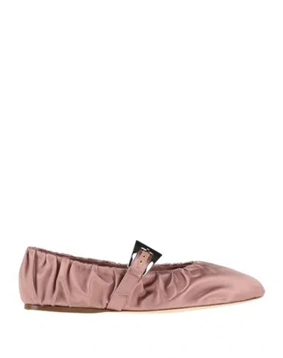 Paris Texas Woman Ballet Flats Antique Rose Size 11 Textile Fibers In Pink