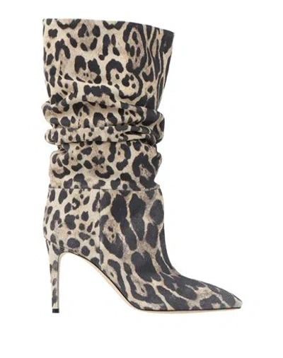 Paris Texas Woman Boot Beige Size 6 Leather In Black