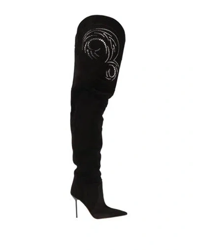 Paris Texas Woman Boot Black Size 10 Calfskin, Crystal