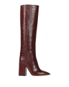 Paris Texas Anja Croco Block-heel Knee Boots In Brown