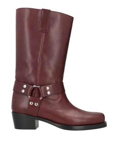Paris Texas Woman Boot Burgundy Size 11 Calfskin In Red