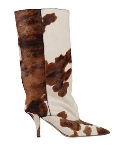 Paris Texas Woman Boot Cream Size 10 Calfskin In White