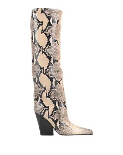 Paris Texas Woman Boot Khaki Size 7 Leather In Beige