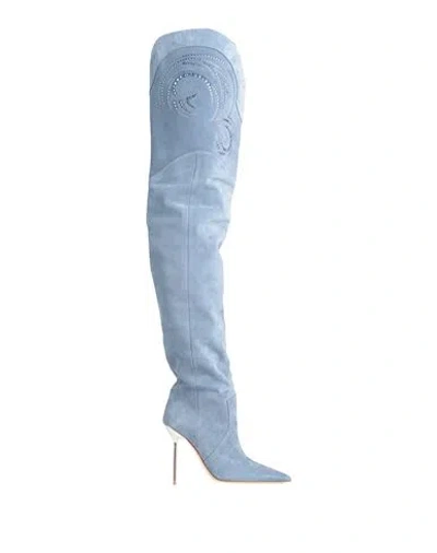 Paris Texas Woman Boot Pastel Blue Size 8 Calfskin, Crystal