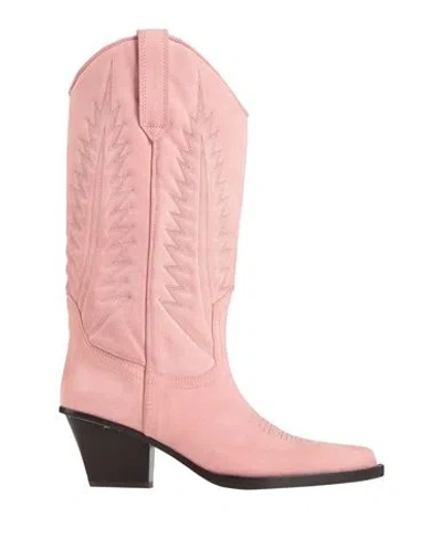 Paris Texas Rosario Embroidered Suede Western Boots In Pink