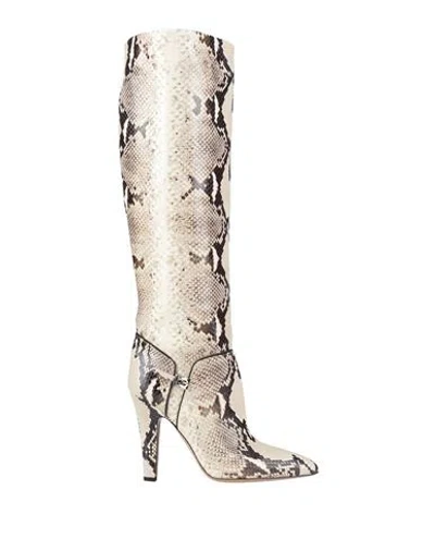 Paris Texas Woman Boot Taupe Size 8 Leather In Animal Print