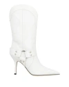 Paris Texas June Leather Mid-calf Boots In White