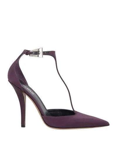 Paris Texas Woman Pumps Dark Purple Size 8.5 Textile Fibers