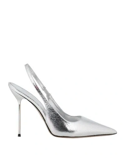 PARIS TEXAS PARIS TEXAS WOMAN PUMPS SILVER SIZE 7 LEATHER