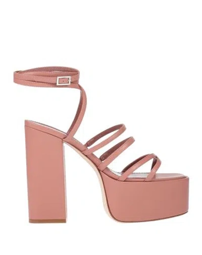 Paris Texas Woman Sandals Pastel Pink Size 11 Soft Leather