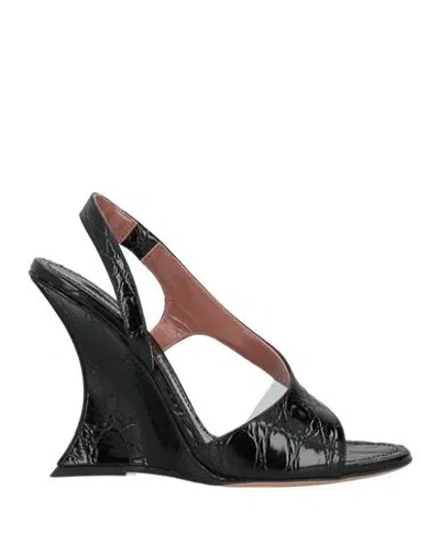Paris Texas Woman Sandals Black Size 7 Leather, Plastic