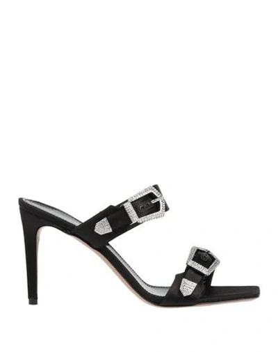 PARIS TEXAS PARIS TEXAS WOMAN SANDALS BLACK SIZE 7 TEXTILE FIBERS
