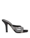 Paris Texas Woman Sandals Black Size 7 Textile Fibers In Black