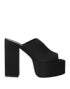 Paris Texas Black Mules With Oversized Platform In Silk Woman In Black