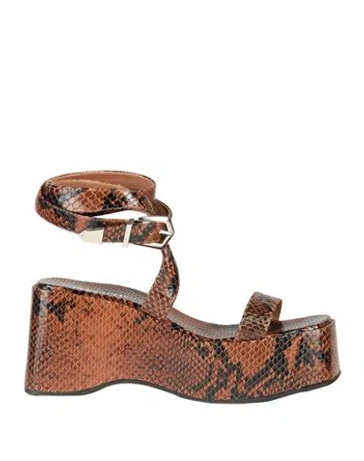 Paris Texas Woman Sandals Brown Size 7 Leather