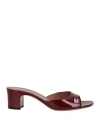 Paris Texas Woman Sandals Burgundy Size 8 Leather In Red