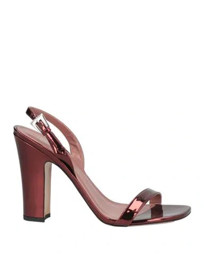 Paris Texas Woman Sandals Copper Size 11 Leather In Burgundy