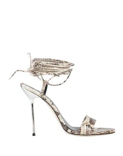 Paris Texas Woman Sandals Cream Size 7.5 Leather In White