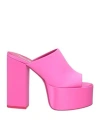 Paris Texas Sasha Platform Satin Heeled Mules In Pink