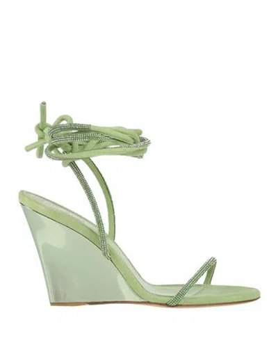 Paris Texas Woman Sandals Light Green Size 10 Leather In Animal Print