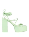 Paris Texas Woman Sandals Light Green Size 10 Soft Leather