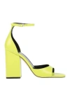 Paris Texas Woman Sandals Acid Green Size 11 Soft Leather In Green