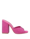 Paris Texas Holly Anja Embellished Suede Mules In Magenta