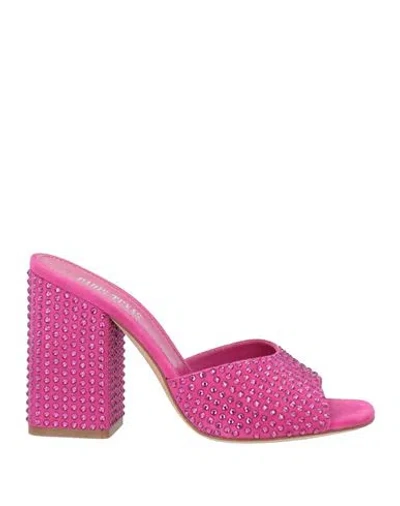 PARIS TEXAS PARIS TEXAS WOMAN SANDALS MAGENTA SIZE 8 LEATHER