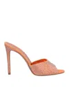 Paris Texas Holly Crystal-embellished Mules In Orange