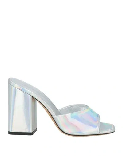 Paris Texas Woman Sandals Silver Size 8 Soft Leather