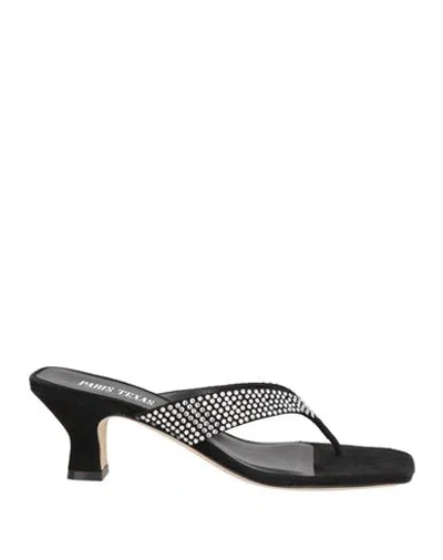 Paris Texas Woman Thong Sandal Black Size 5.5 Leather
