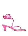 Paris Texas Woman Thong Sandal Fuchsia Size 10 Leather In Pink